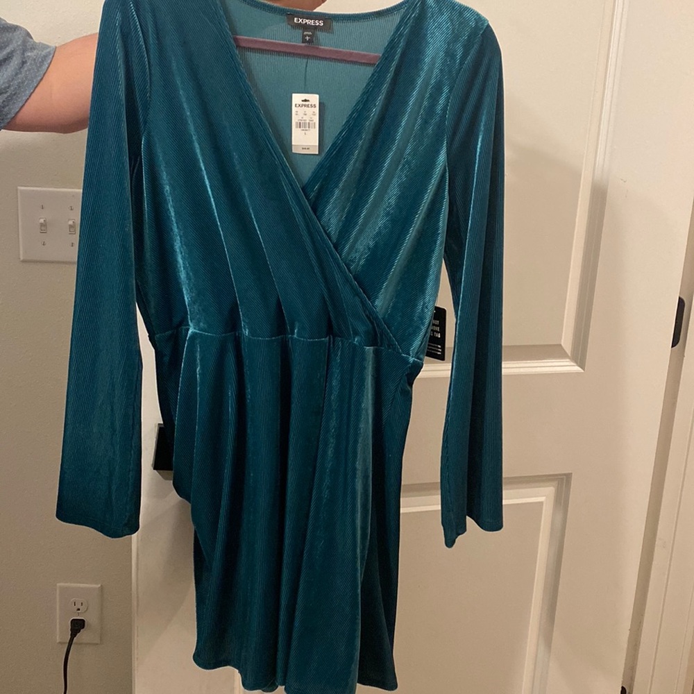 Express green velvet dress